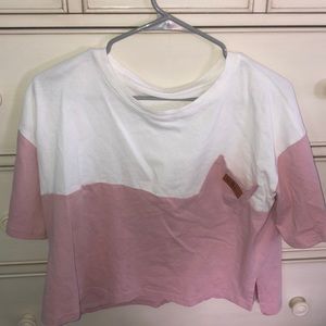 Cute pink and white crop top